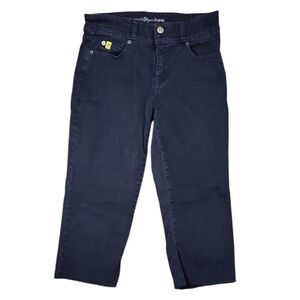 Second Yoga Jeans Women's Size 26 Black Wash Cut Off Capris